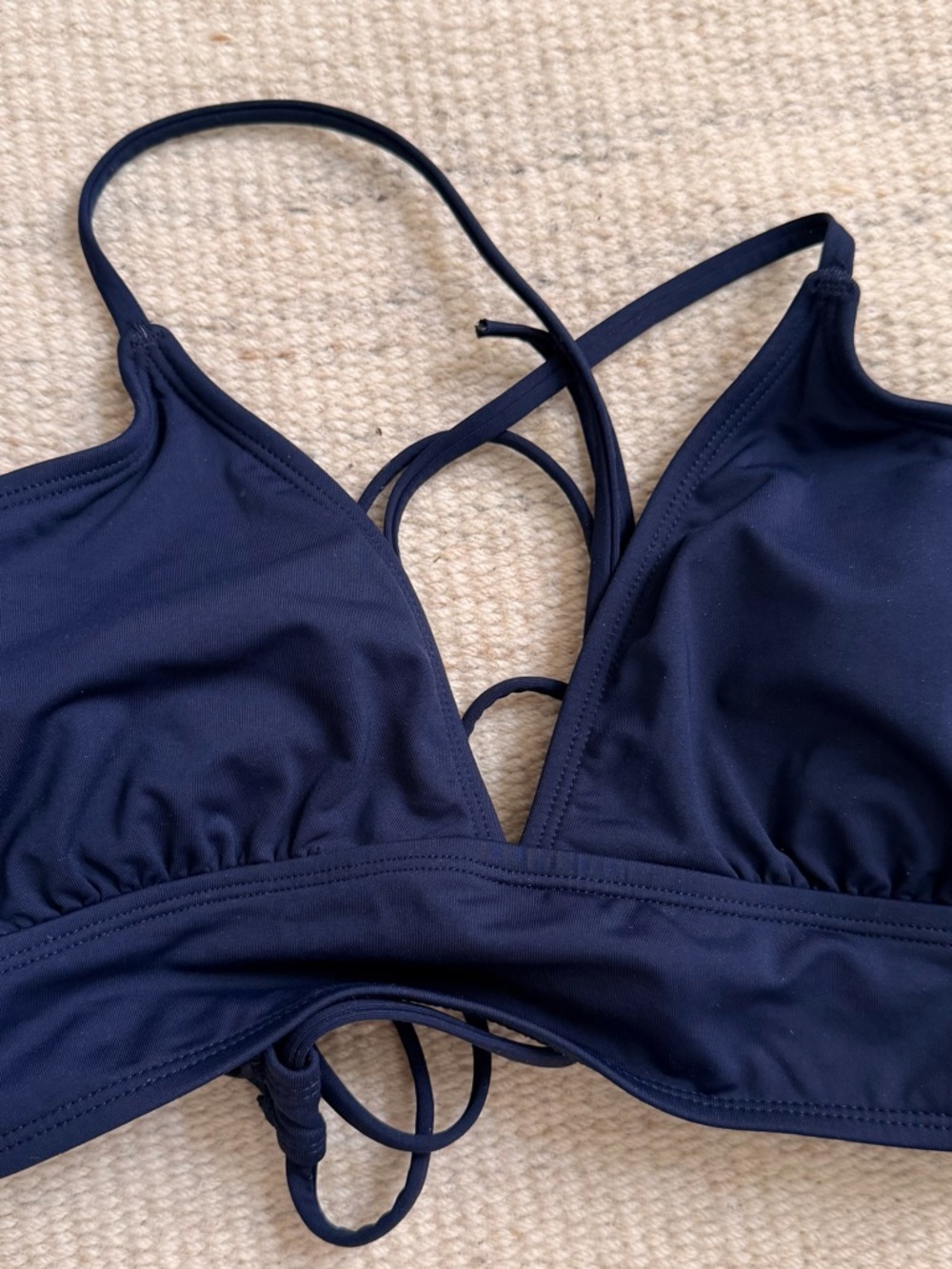 Athleta Navy Strappy Triangle Bikini Top